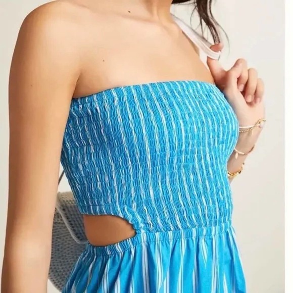 NWT Faithfull the Brand Baylee Jumpsuit Maya Stripe Print Blue size 2 - Picture 9 of 11